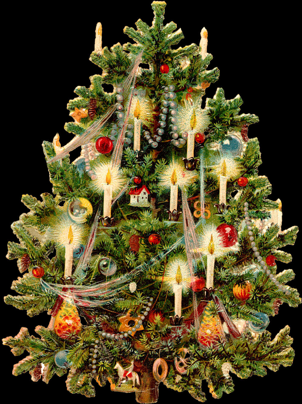 Vintage Christmas Tree Illustration