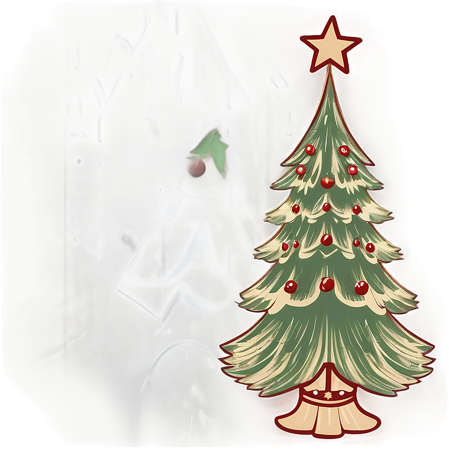 Vintage Christmas Tree Outline Png Mdw