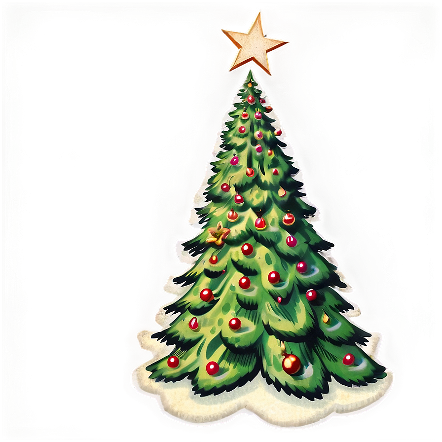 Vintage Christmas Tree Png Oto87