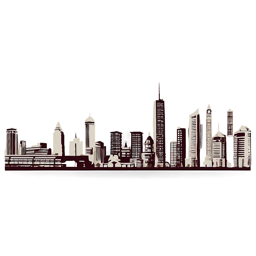 Vintage City Skyline PNG 06202024 PNG with transparent background