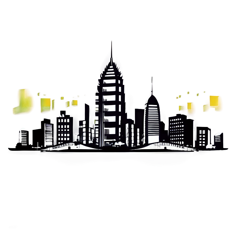 Vintage City Skyline Png 23