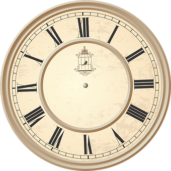 Vintage Clock Face Graphic PNG with transparent background