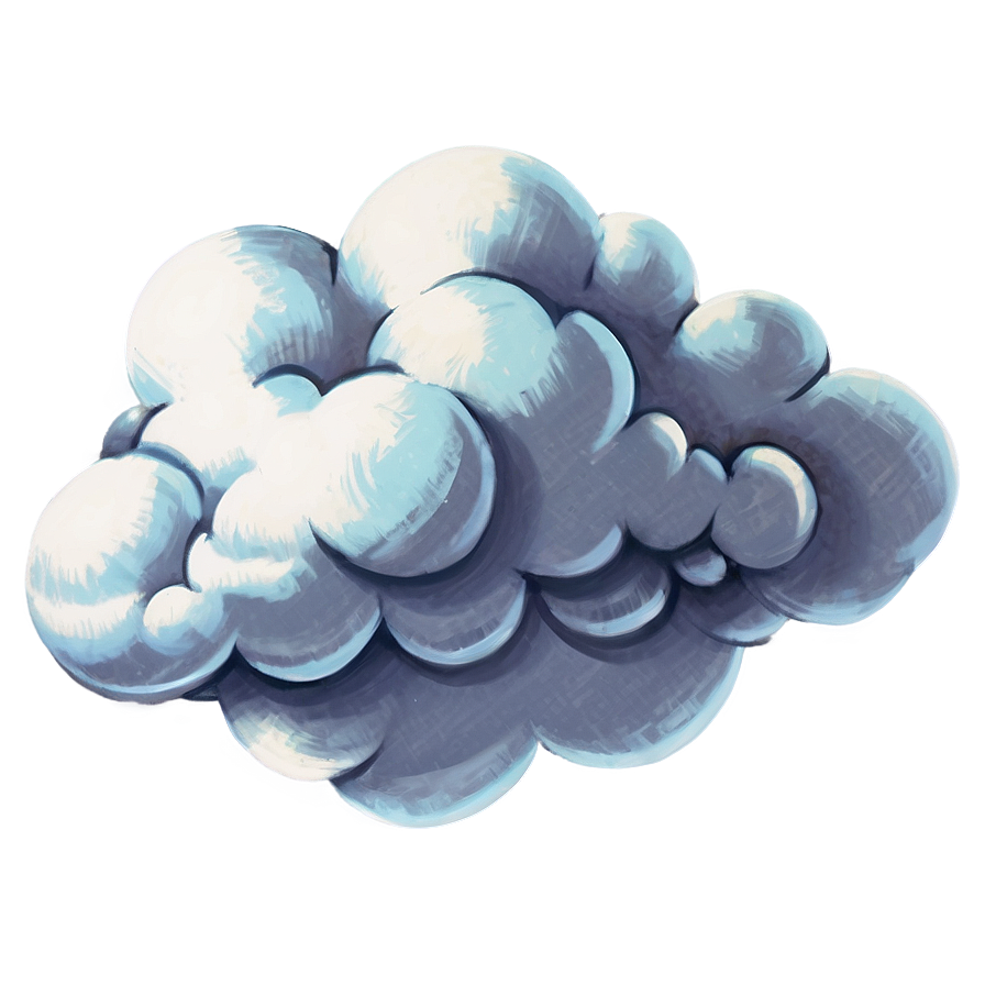 Vintage Cloud Vector Drawing Png 49