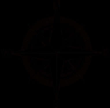 Vintage Compass Rose Design PNG with transparent background