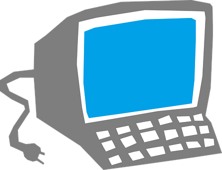 Vintage Computer Cartoon PNG with transparent background