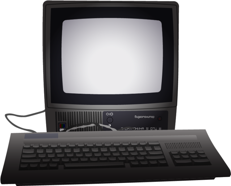 Old Computer Illustrator Vector Old Retro Keyboard - Old Computer Monitor Png, Transparent Png PNG image with a transparent background, free high-resolution download