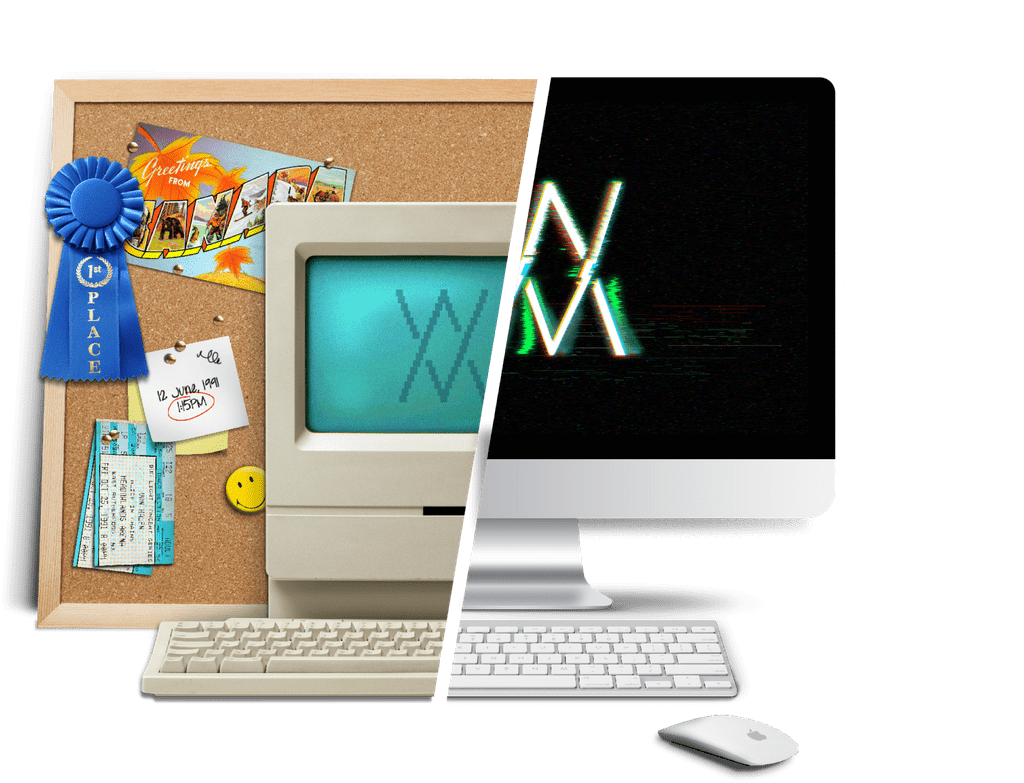 Arcane Split Screen Old Computer Versus New Computer - Personal Computer, HD Png Download PNG image with a transparent background, free high-resolution download