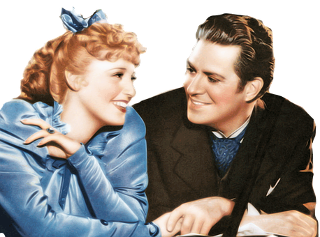 Vintage Couple Gazingat Each Other PNG with transparent background