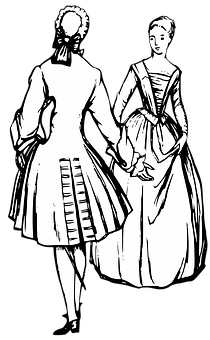 Vintage Couple Sketch PNG with transparent background