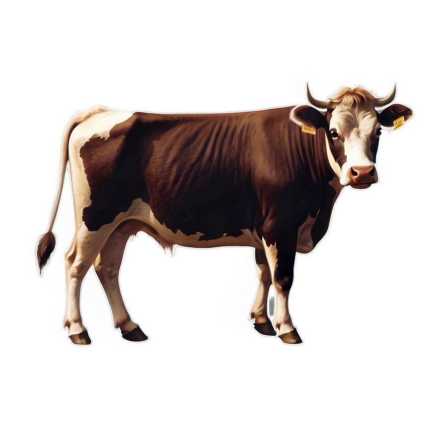 Vintage Cow Drawing Clipart Png 51