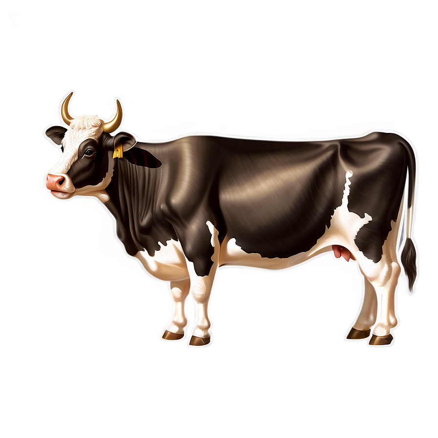 Vintage Cow Drawing Clipart Png 59