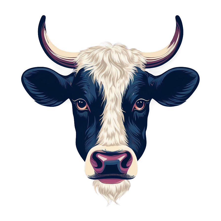 Vintage Cow Head Design Png 06212024