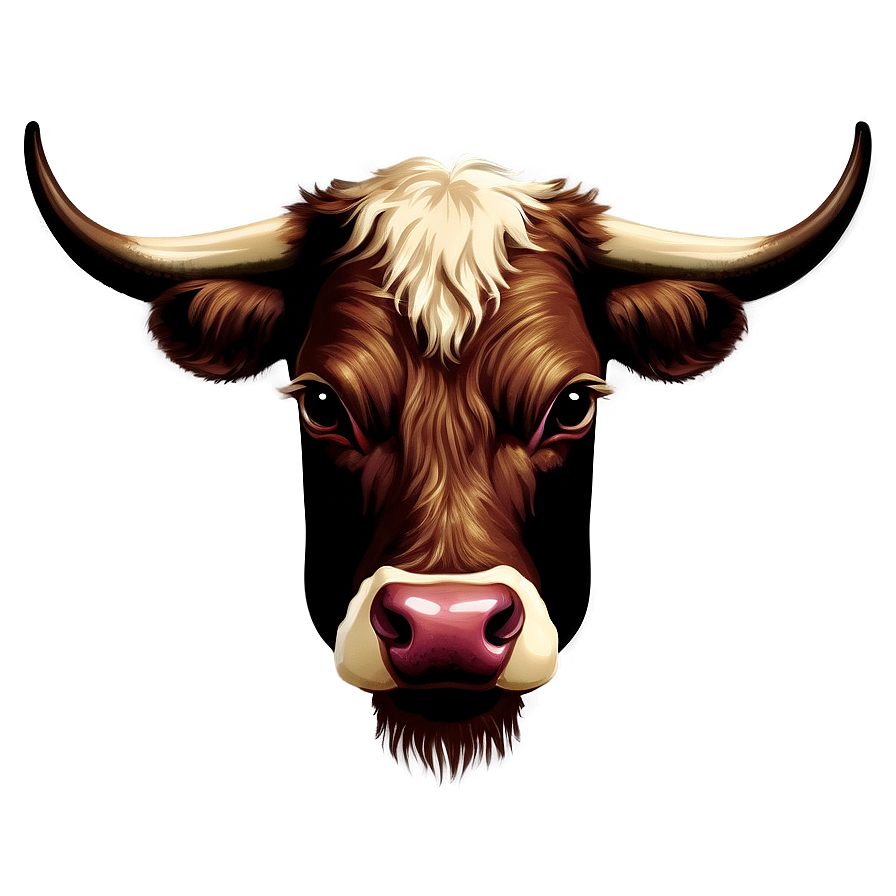 Vintage Cow Head Design Png Jxu15