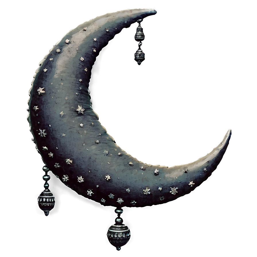 Vintage Crescent Moon Png 96