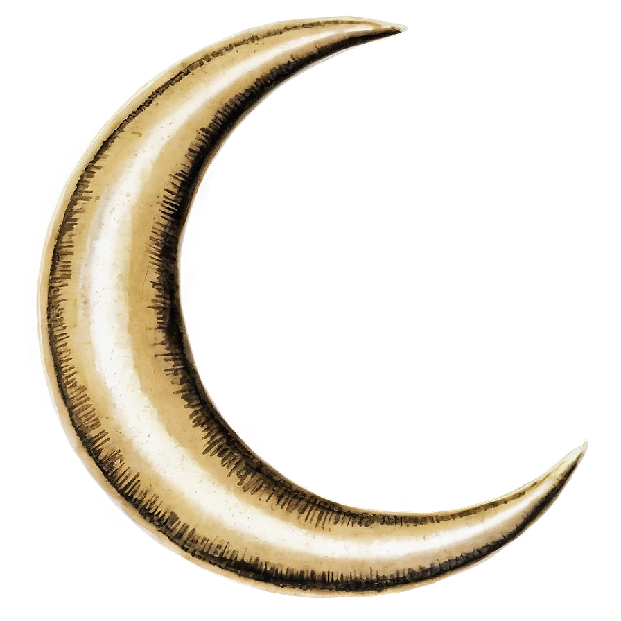 Vintage Crescent Moon Png Evg