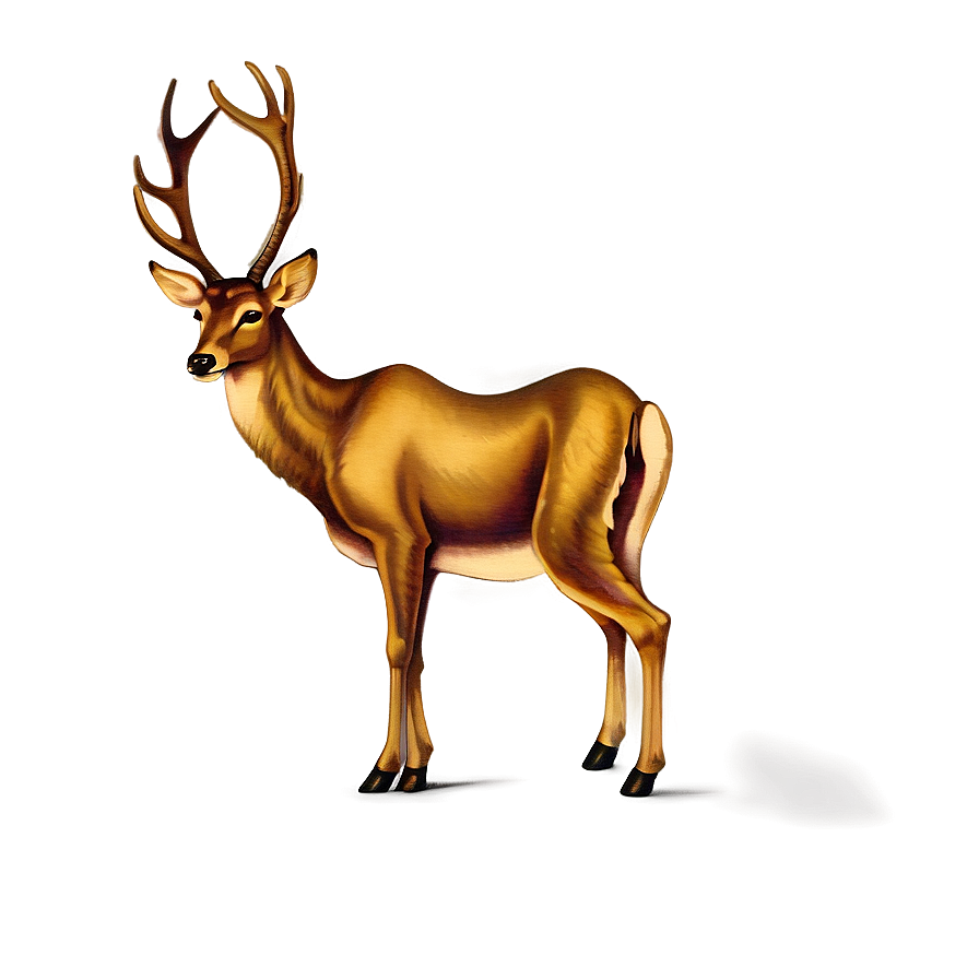 Vintage Deer Illustration Png Atq89