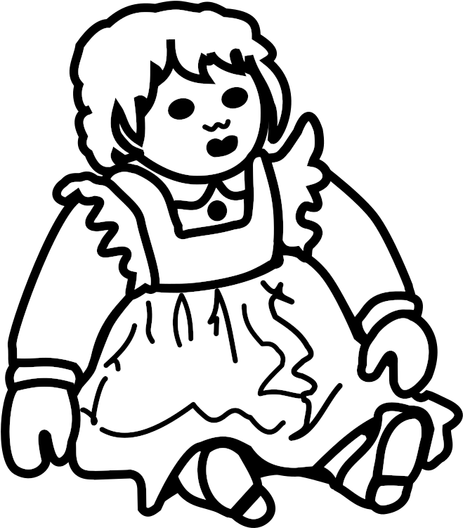 Outline Image Of Doll, HD Png Download PNG with transparent background