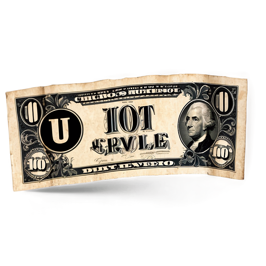 Vintage Dollar Bill Design Png Uvv40