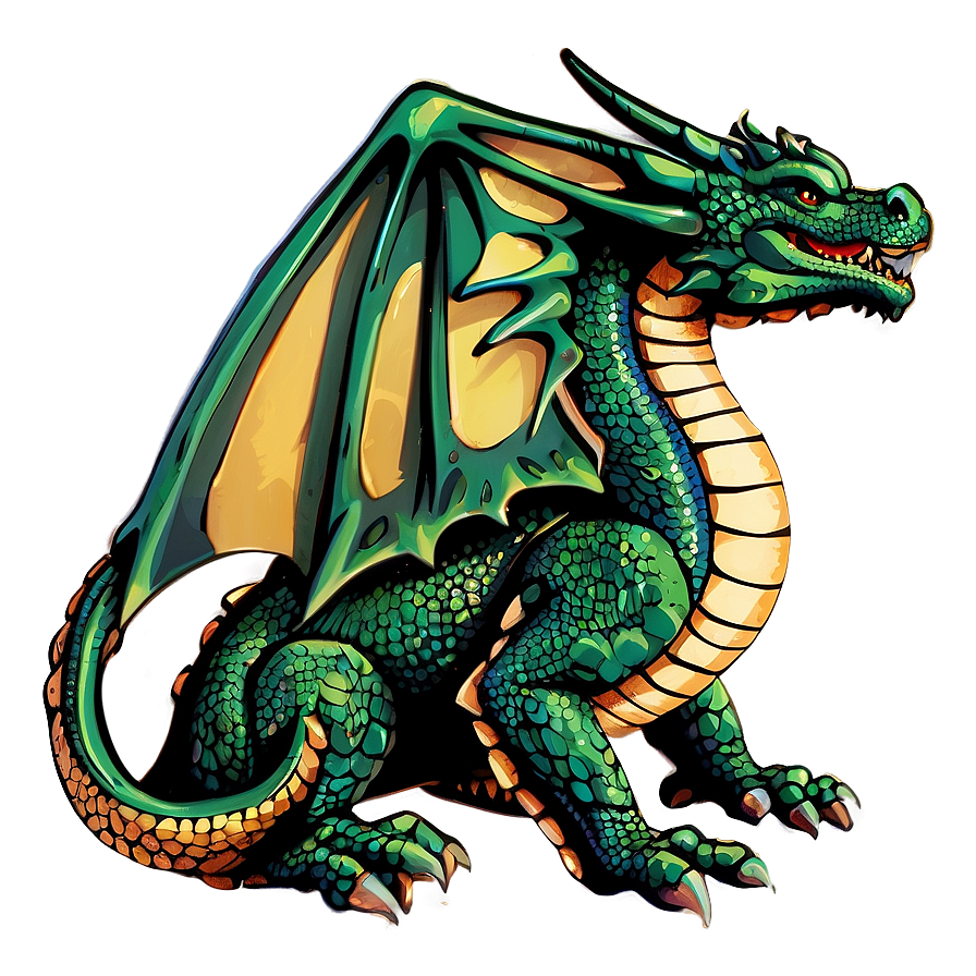 Vintage Dragon Clipart Png 06282024