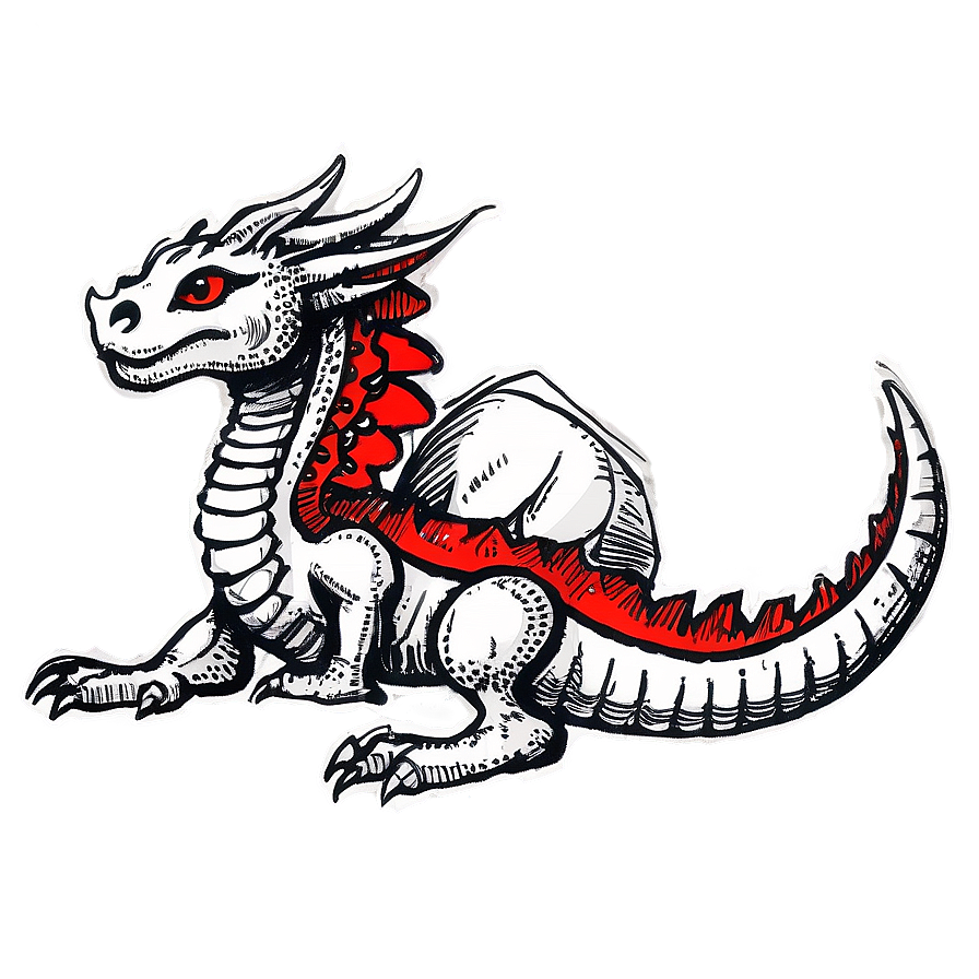 Vintage Dragon Sketch Png Wpg