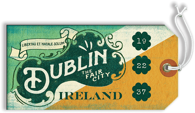 Vintage Dublin Luggage Tag