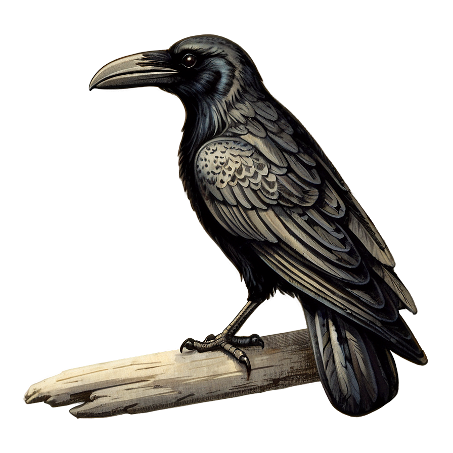 Vintage Engraved Raven Png Xld79