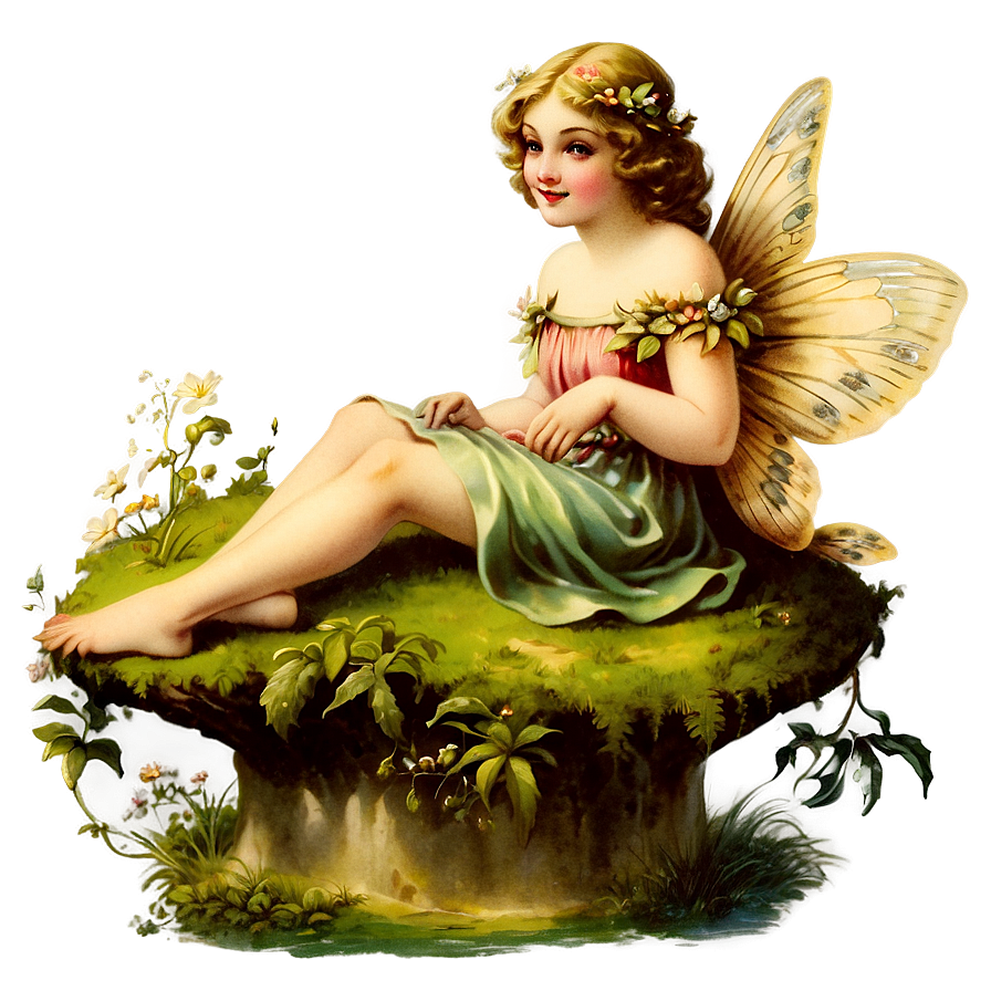 Vintage Fairy Illustration Png Tyg