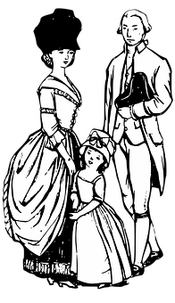 Vintage Family Portrait Illustration PNG with transparent background