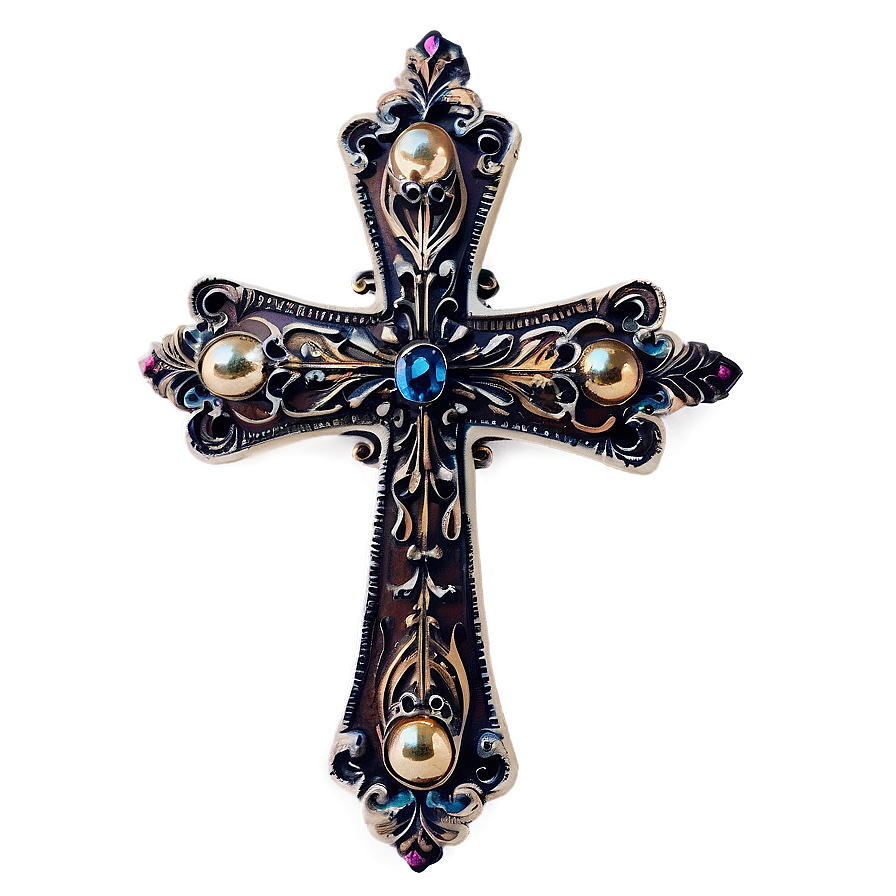 Vintage Fancy Cross Png Opf39