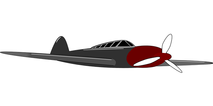 Vintage Fighter Plane Illustration PNG with transparent background