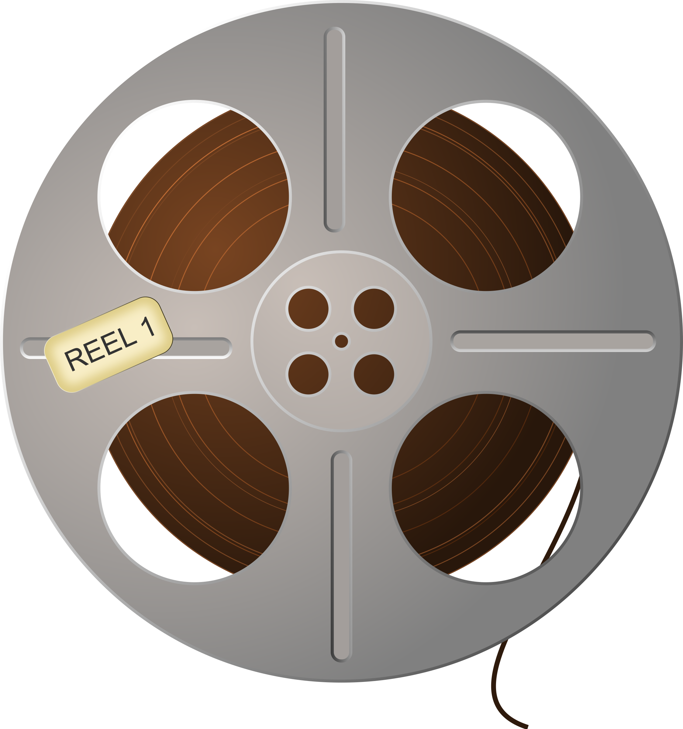Vintage Film Reel Graphic PNG with transparent background