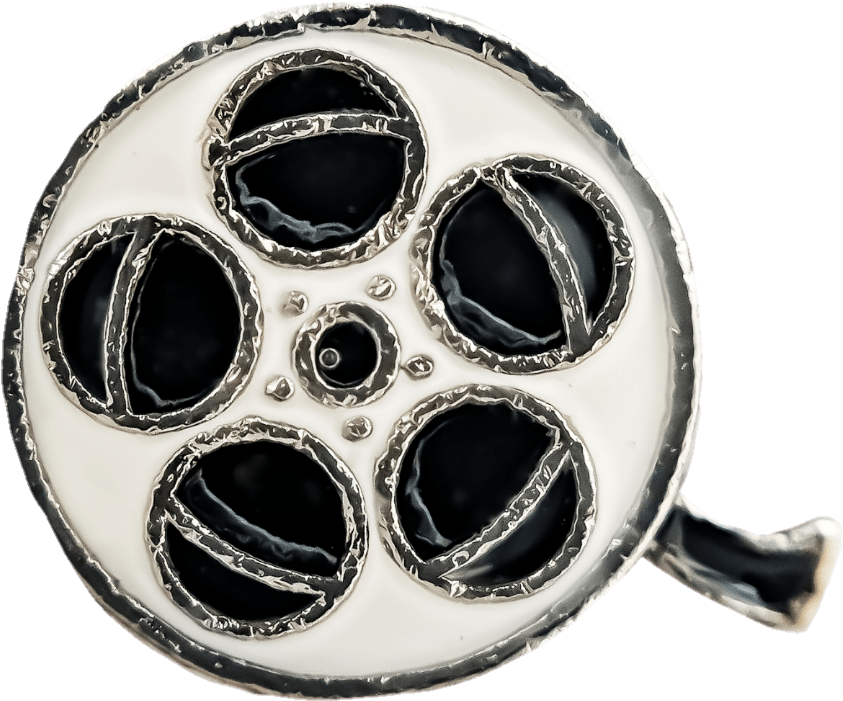 Vintage Film Reel Top View PNG with transparent background