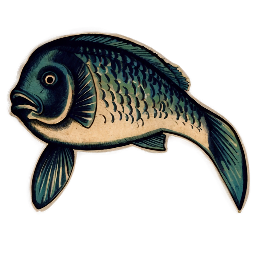 Vintage Fish Drawing Png Ydv