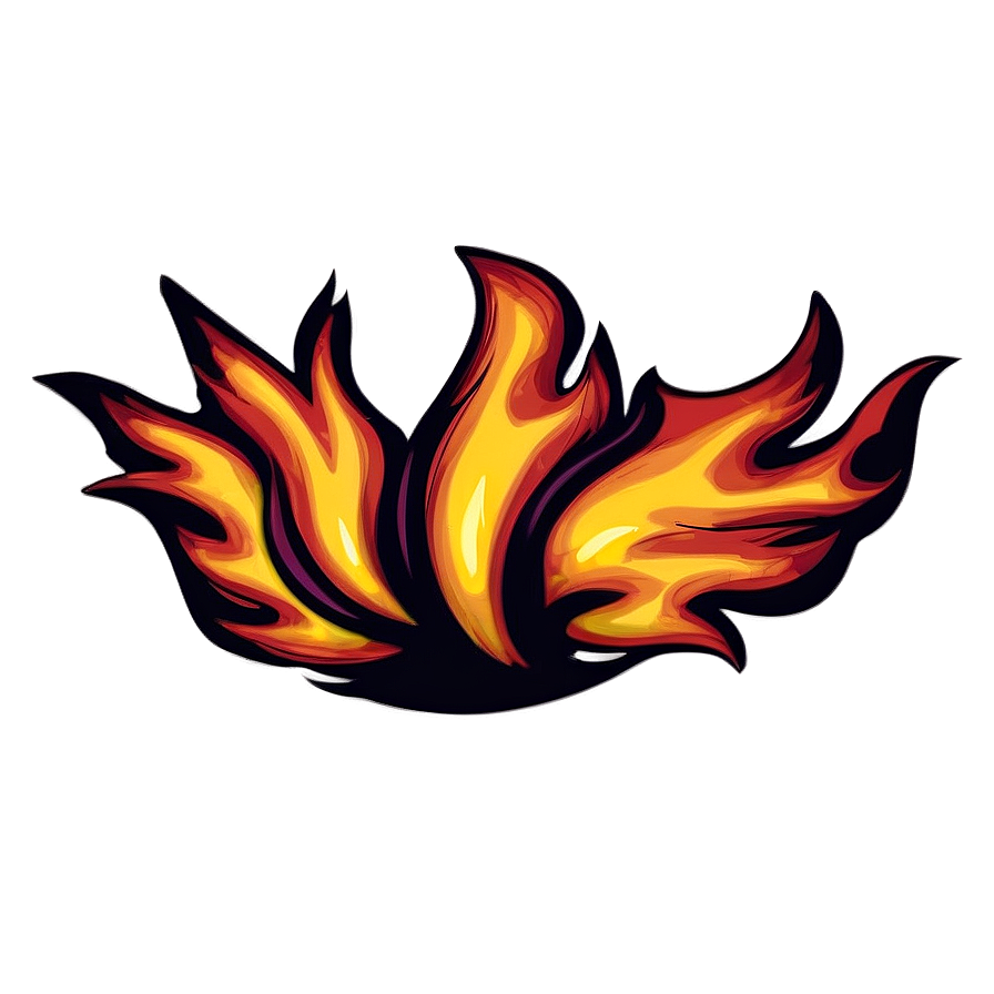 Vintage Flames Illustration Png 05042024