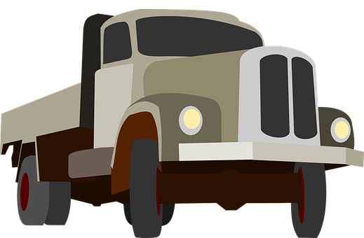 Vintage Flatbed Truck Illustration PNG with transparent background