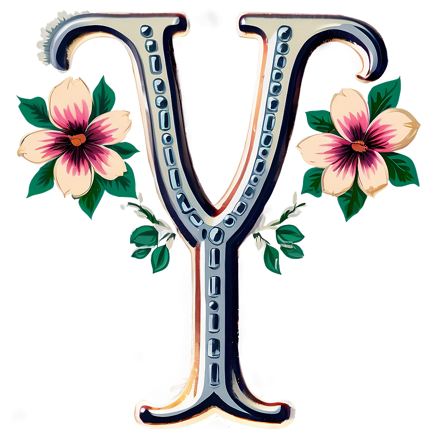 Vintage Flora Monogram Png 88