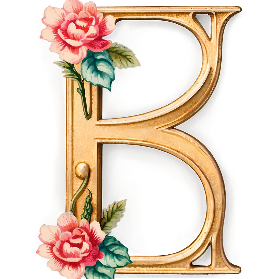 Vintage Flora Monogram Png Lnd58