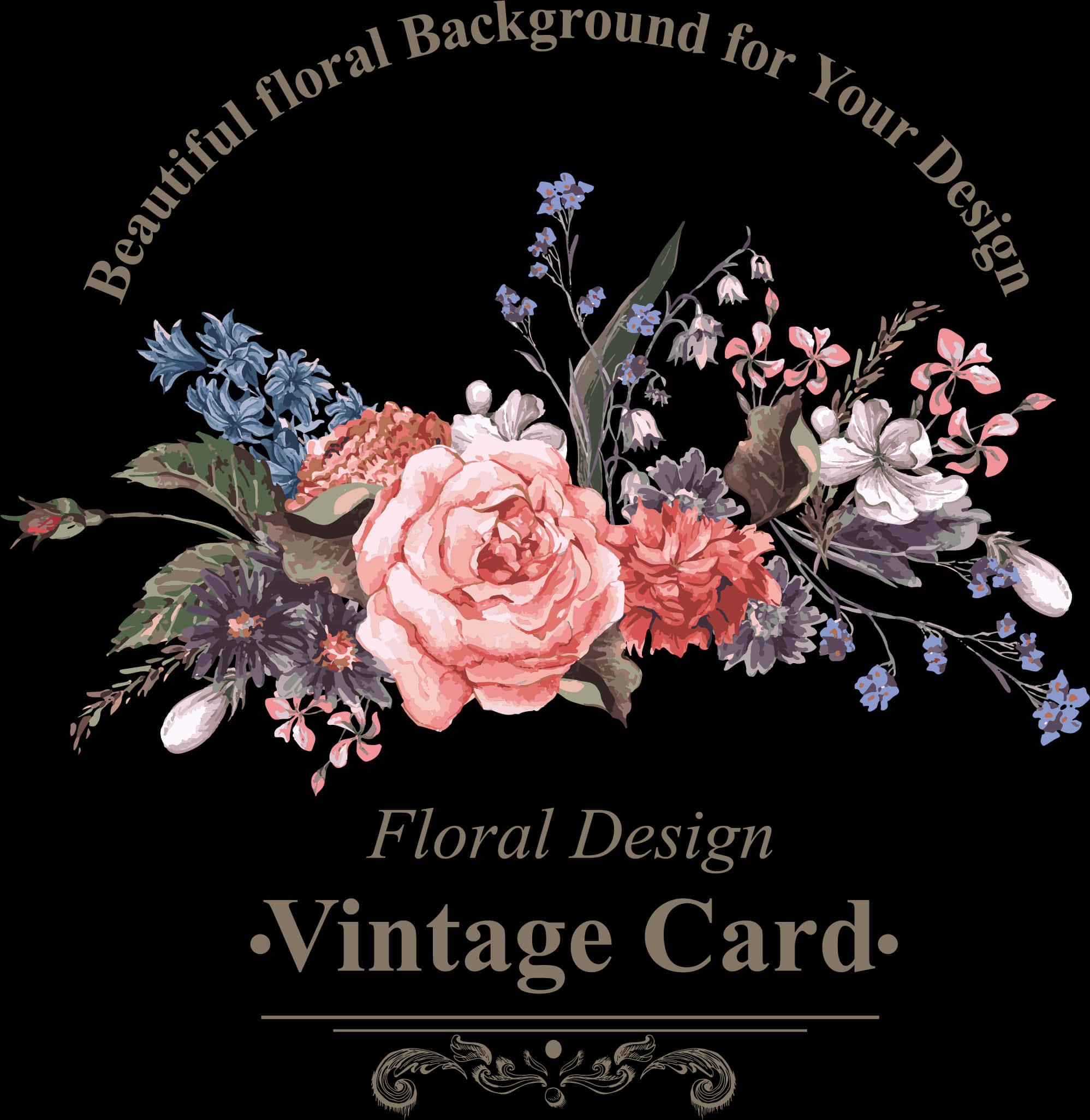 Vintage Floral Design Card Vector