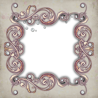 Vintage Floral Frame Design PNG with transparent background