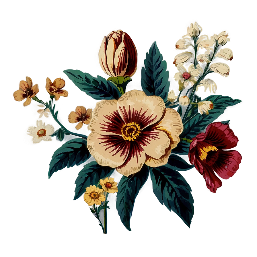 Vintage Floral Graphic PNG 76 PNG with transparent background