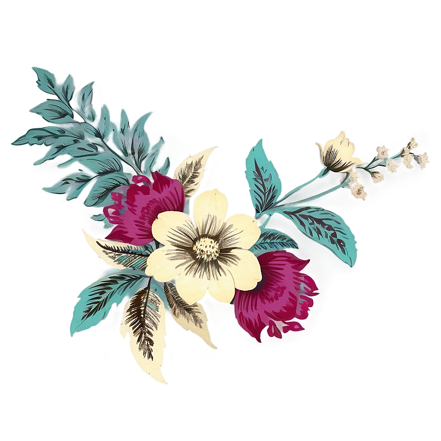 Vintage Floral Graphic PNG rdp73 PNG with transparent background