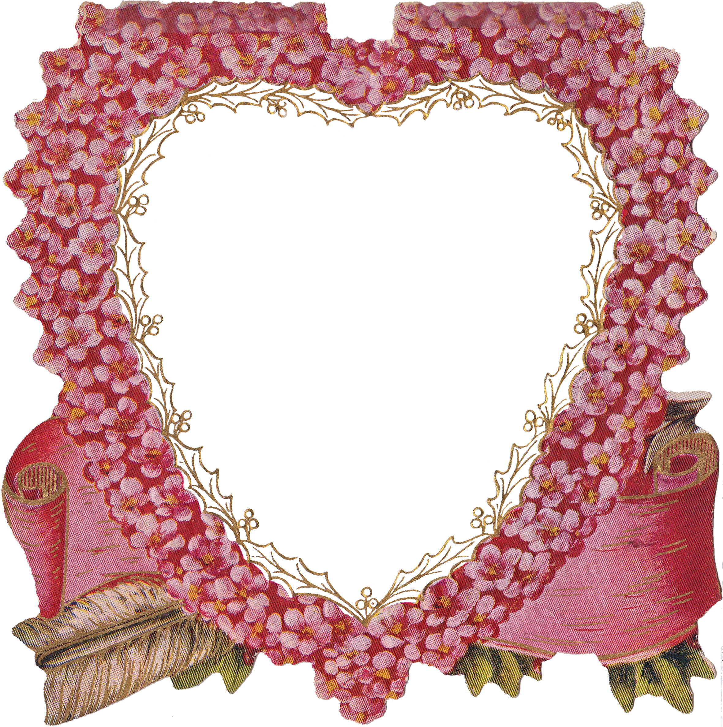 Vintage Floral Heart Frame