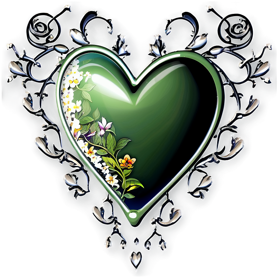 Vintage Floral Heart Png 61