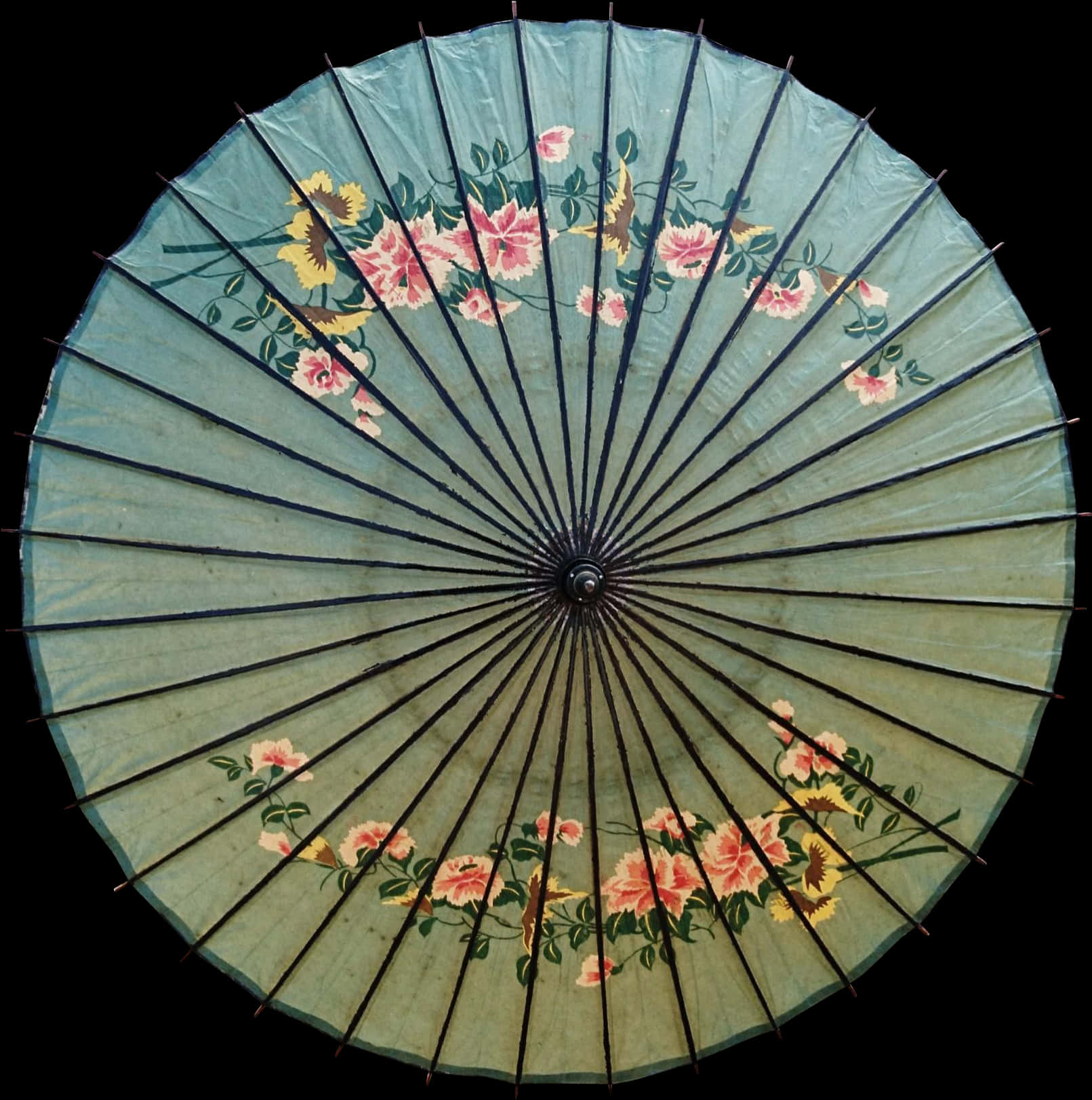 Vintage Floral Paper Umbrella