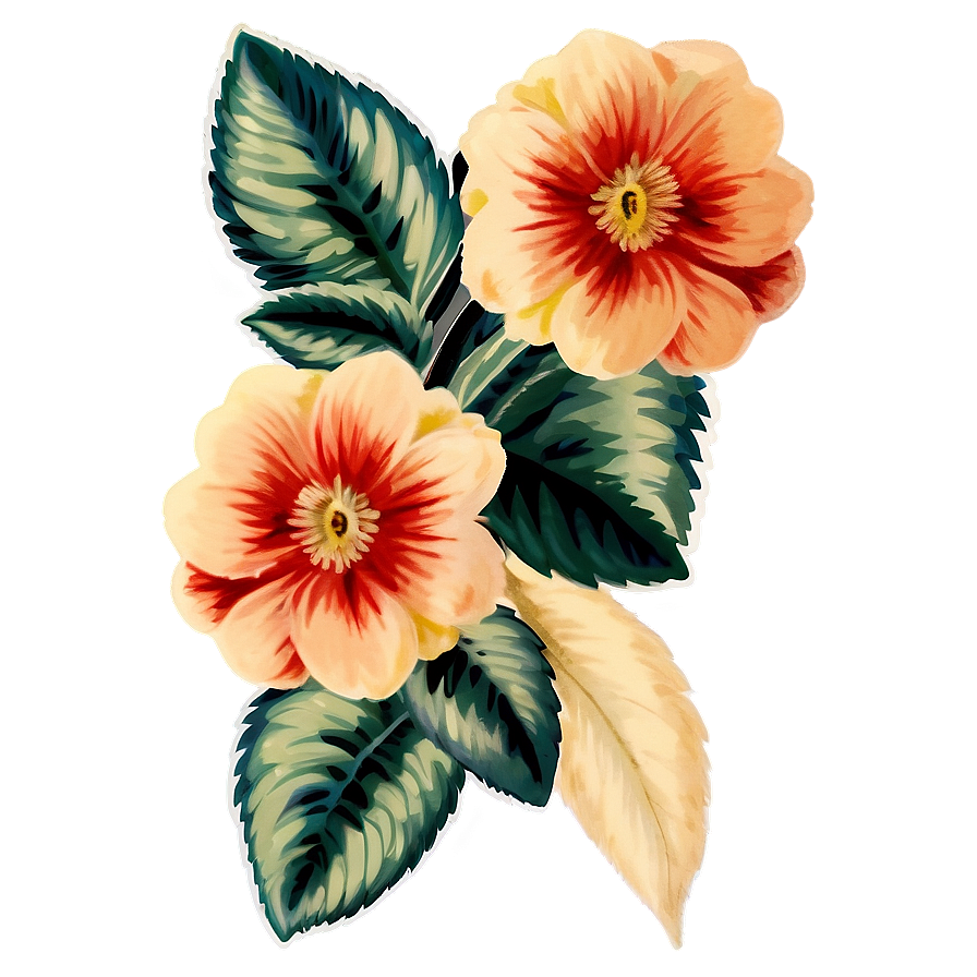 Vintage Floral Sticker Png Rky20