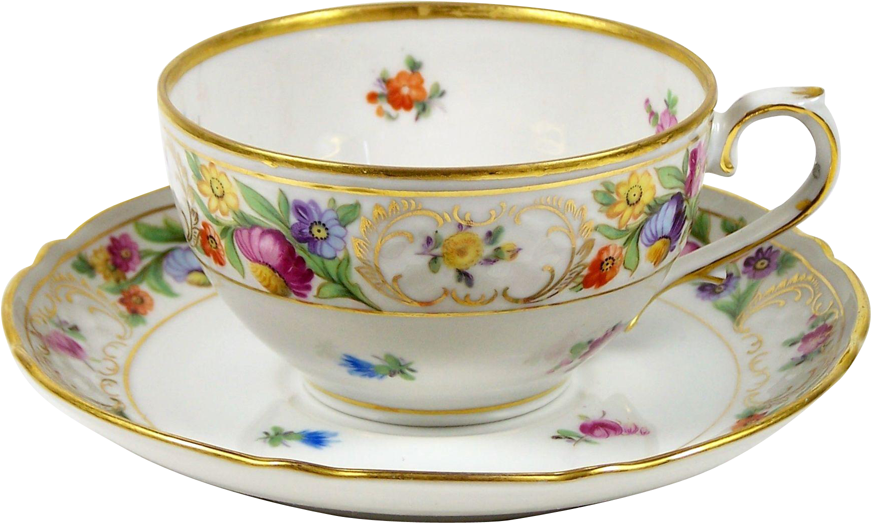 Vintage Schumann Tea Cup Dresden Line 6 Oz Dresden, HD Png Download PNG with transparent background