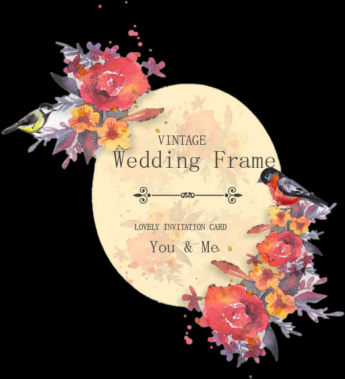 Vintage Floral Wedding Invitation Frame