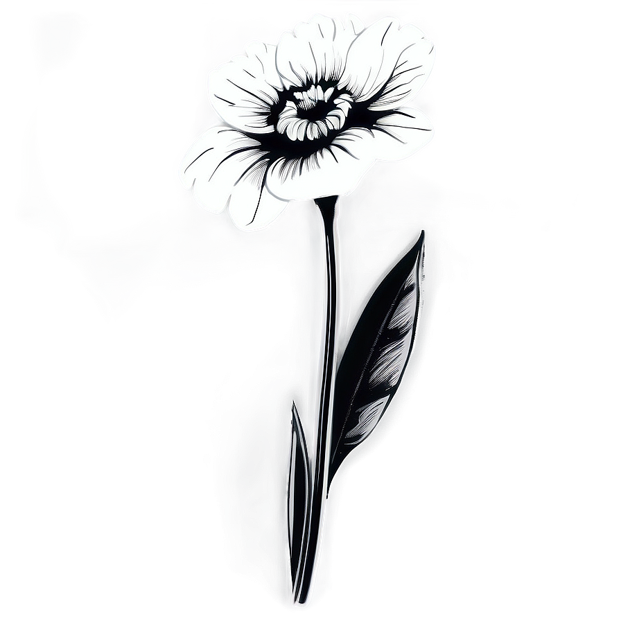 Vintage Flower Black and White PNG spx26 PNG image with a transparent background, free high-resolution download