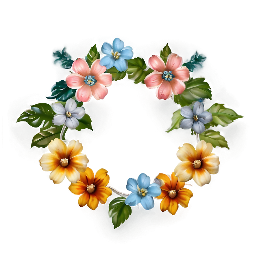 Vintage Flower Circle Png 28