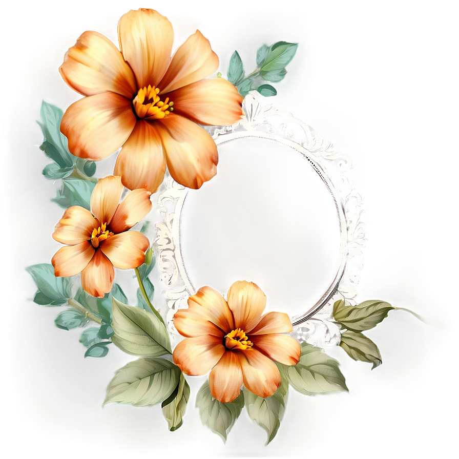 Vintage Flower Frame PNG 05252024 PNG with transparent background